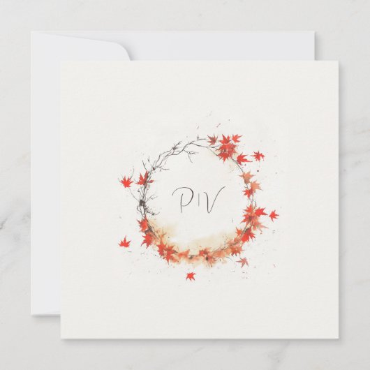 Waterverf Herfst krans Bedankkaart (Achterkant)