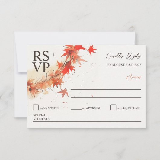 Waterverf Herfst Krans Classic RSVP (Voorkant)