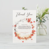 Waterverf Herfst Krans Dank u Bedankkaart (Staand voorkant)