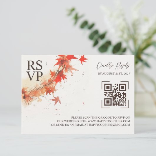 Waterverf Herfst Krans RSVP (Staand voorkant)