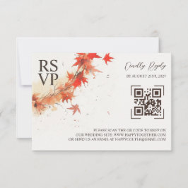 Waterverf Herfst Krans RSVP Kaartje