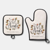 Waterverf Herfst krans Thanksgiving Ovenwant & Pannenlap Set (Voorkant)