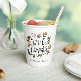Waterverf Herfst krans Thanksgiving viering Papieren Bekers