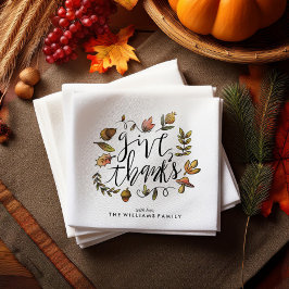 Waterverf Herfst krans Thanksgiving viering Servet