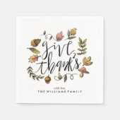 Waterverf Herfst krans Thanksgiving viering Servet (Voorkant)