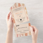 Waterverf herfst laat Boho land bloemenbruiloft All In One Uitnodiging (Afscheurbaar)