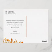 Waterverf herfst laat Lijst blij Thanksgiving Folie Feestdagen Briefkaart (Achterkant)