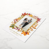 Waterverf herfst laat Lijst blij Thanksgiving Folie Feestdagenkaart (Gedraaid)