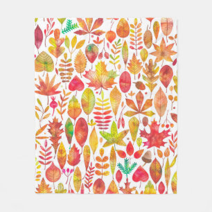 Waterverf herfst laat naadloos patroon zien fleece deken