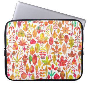Waterverf herfst laat naadloos patroon zien laptop sleeve