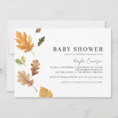 Waterverf Herfst Leaf | Rustiek Herfst Baby shower Kaart (Voorkant)