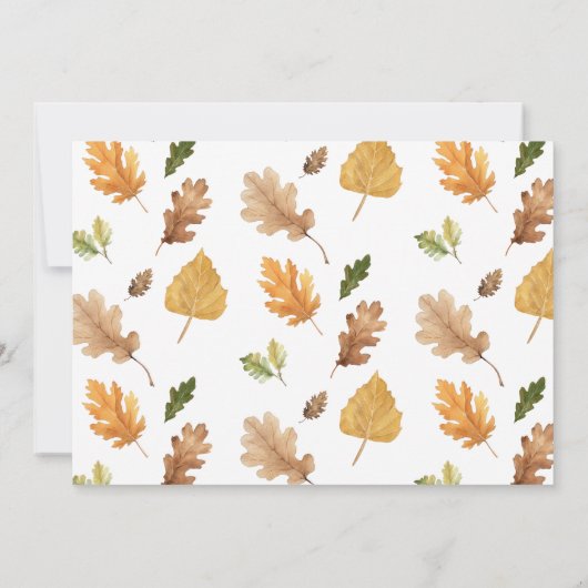 Waterverf Herfst Leaf | Rustiek Herfst Baby shower Kaart (Achterkant)