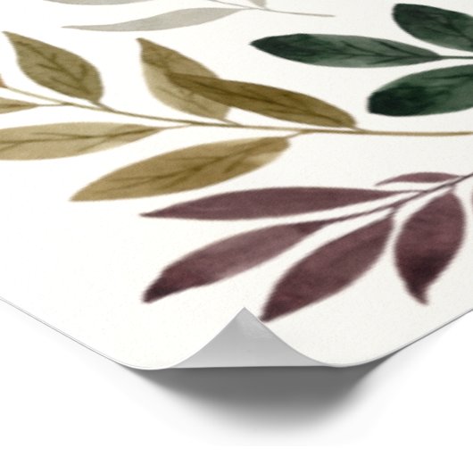 Waterverf herfst Leaves & Pumpkin Welkomstbord Poster (Hoek)