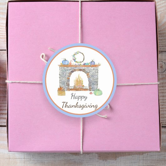 Waterverf herfst lekkernijen pompoenkruid, taart ronde sticker