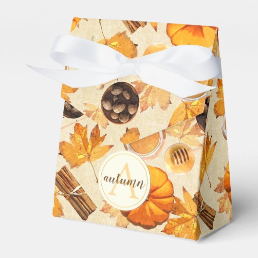 Waterverf herfst Magische Scents Monogram Bedankdoosjes (Voorkant Zijde)