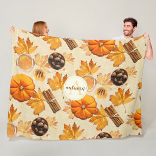 Waterverf herfst Magische  Scents Monogram Fleece Deken