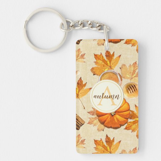 Waterverf herfst Magische  Scents Monogram Sleutelhanger (Voorkant)