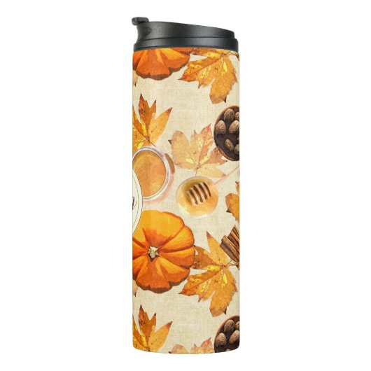 Waterverf herfst Magische Scents Monogram Thermosbeker (Geroteerd rechts)