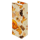 Waterverf herfst Magische  Scents Monogram Wijn Cadeautas (Achterkant Gekanteld)