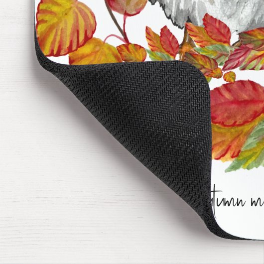 Waterverf herfst mooie uil en blad canvas pr muismat (Hoek)