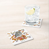 Waterverf herfst mooie uil en bladeren kartonnen onderzetters (Insitu)