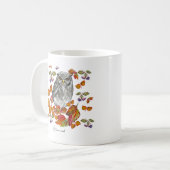 Waterverf herfst mooie uil en bladeren koffiemok (Voorkant links)