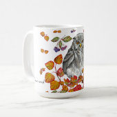 Waterverf herfst mooie uil en bladeren koffiemok (Voorkant links)