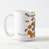 Waterverf herfst mooie uil en bladeren koffiemok (Links)