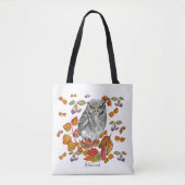 Waterverf herfst mooie uil en bladeren tote bag (Voorkant)
