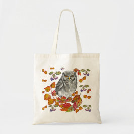 Waterverf herfst mooie uil en bladeren tote bag