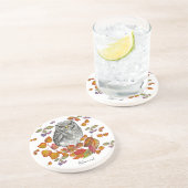 Waterverf herfst mooie uil en bladeren zandsteen onderzetter (Zijkant)