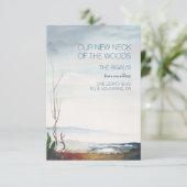 Waterverf Herfst Mountains Moving Announement RSVP Kaartje (Staand voorkant)