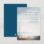 Waterverf Herfst Mountains Moving Announement RSVP Kaartje (Voorkant / Achterkant)