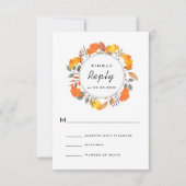 Waterverf Herfst najaar baard bruiloft RSVP Kaart (Voorkant)