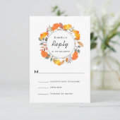 Waterverf Herfst najaar baard bruiloft RSVP Kaart (Staand voorkant)