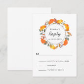 Waterverf Herfst najaar baard bruiloft RSVP Kaart (Voorkant / Achterkant)