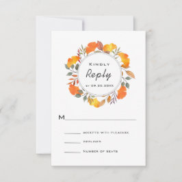 Waterverf Herfst najaar baard bruiloft RSVP Kaart