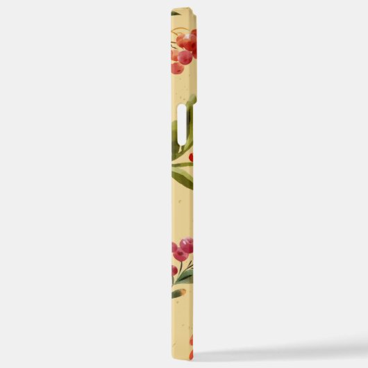 Waterverf Herfst Natuur Cranberry Pattern iPhone Hoesje (Rechterkant)