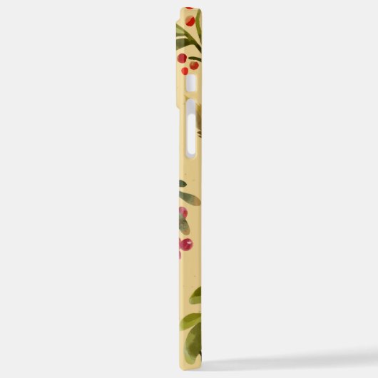 Waterverf Herfst Natuur Cranberry Pattern iPhone Hoesje (Linkerkant)