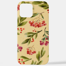 Waterverf Herfst Natuur Cranberry Pattern iPhone 12 Pro Max Hoesje
