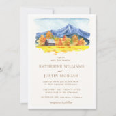 Waterverf herfst Natuur geïnspireerd bruiloft Kaart (Voorkant)