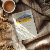 Waterverf herfst Natuur geïnspireerd bruiloft Kaart