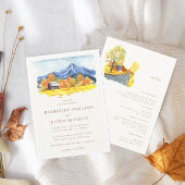 Waterverf herfst Natuur geïnspireerd bruiloft Kaart