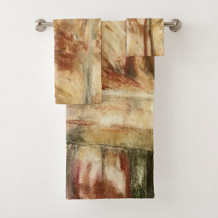 Waterverf Herfst Natuur Trees Bourgogne Cream Yell Bad Handdoek