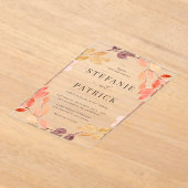 Waterverf herfst oliage Wreath Fall Wedding Acryl Uitnodigingen (Laagn)