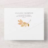 Waterverf herfst oliage Wreath Fall Wedding All In One Uitnodiging (Achterkant)