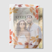 Waterverf herfst oliage Wreath Fall Wedding Vellum Uitnodigingen (Offset (Koppel))