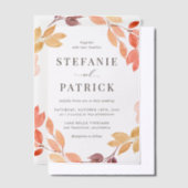 Waterverf herfst oliage Wreath Fall Wedding Vellum Uitnodigingen (Offset)