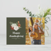 waterverf herfst oogst blij Thanksgiving foto Feestdagenkaart (Staand voorkant)