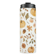 Waterverf Herfst Oogst Naadloos Patroon Tumbler